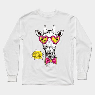 COOL HIPSTER GIRAFFE Long Sleeve T-Shirt